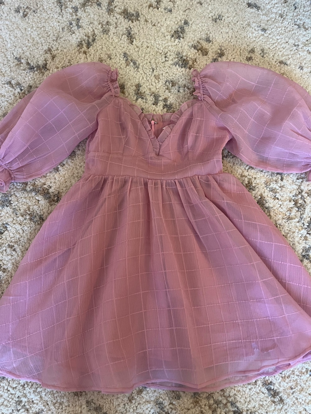 vestique Mauve Puff-Sleeve Formal Dress for HOCO